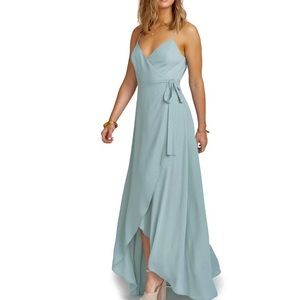 Show Me Your Mumu Mariah Wrap Gown - Silver Sage